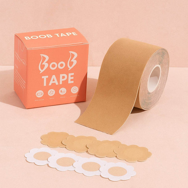 Boob Tape with Nipple Covers: Cotton, Breathable, Lift & Support (5m, 10 Pairs) - dailyneed.life