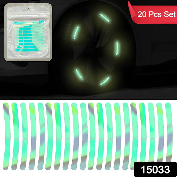 Car Wheel Hub Reflective Car Stickers, Night Warning Stickers (20 Pcs Set/ Multicolored) - dailyneed.life