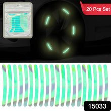 Car Wheel Hub Reflective Car Stickers, Night Warning Stickers (20 Pcs Set/ Multicolored) - dailyneed.life