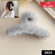 Large Plush Hair Claw Clips, Plastic Fluffy Hair Claw Hair (1 Pc / Mix Color) - dailyneed.life
