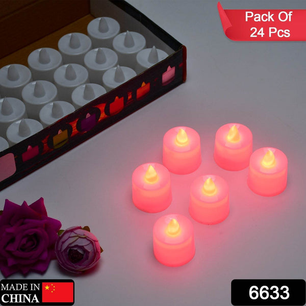 Red LED Tealights – Smokeless Flameless Candles for Home Décor, Diwali (24 Pcs) - dailyneed.life