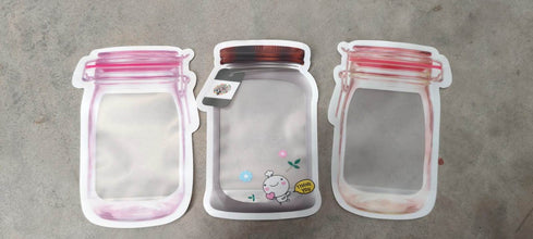 Plastic Transparent Medium Jar Shaped Pouch With Zipper (1 Pc) - dailyneed.life