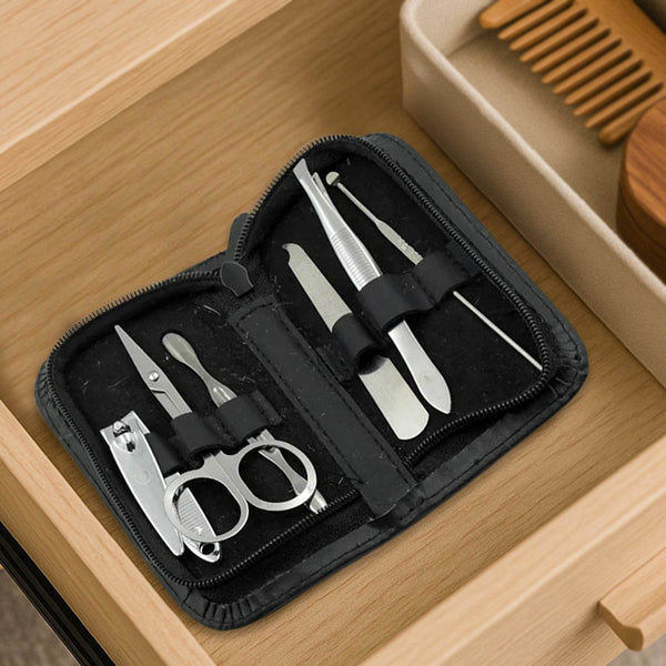 6-Piece Nail Clippers Kit with Travel Case: Professional Manicure Set, Stainless Steel - dailyneed.life