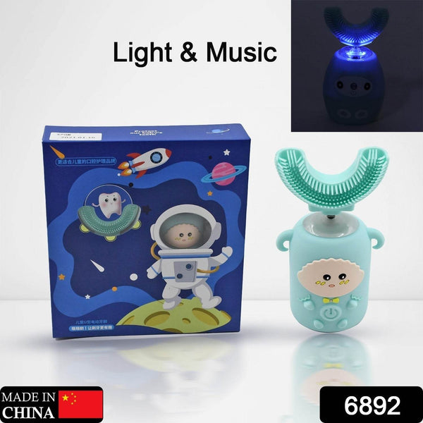 Electric Toothbrush With Light & Music, Kids U-Shaped 360Â° USB Rechargeable Plastic Automatic Toothbrush Portable Adjustable Cleaning Whitening Toothbrush with USB Charging Function Plastic + ABS for Kids - dailyneed.life
