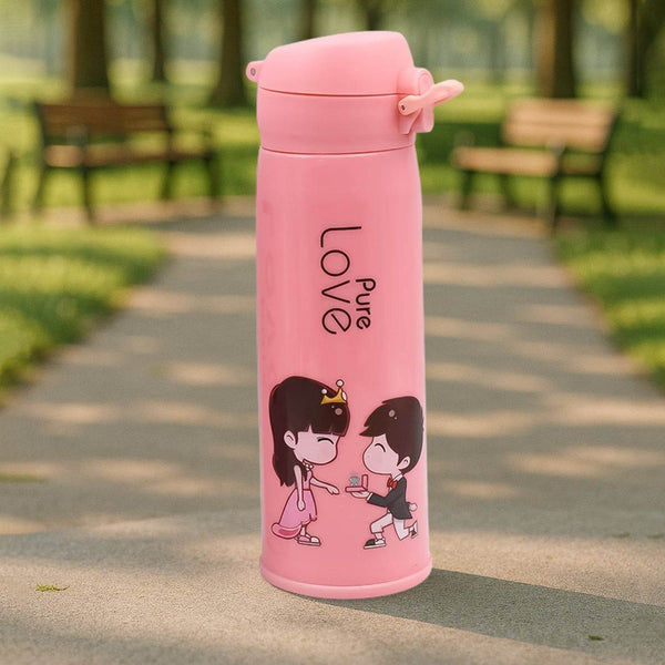 Pure Love outdoor sport water bottle 500ml leak proof BPA-free for travel cold and hot water glass water bottle with daily water intake for gym and children, Fridge, for Home, Office, School (MOQ :- 80 Pc) - dailyneed.life