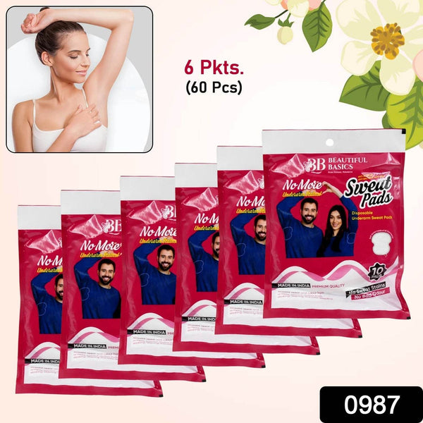 Beautiful Basics Underarms Sweat Pads Disposable (Pkts 6x 60 Pcs Set) - dailyneed.life