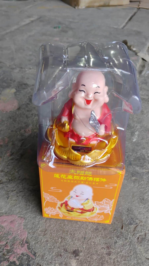 Solar Power Moving Buddha Car Ornament (1 Pc) - dailyneed.life
