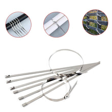 Stainless Steel Cable TIE Used for Solar, Industrial and Home Improvement Multipurpose HIGH Strength, Self-Locking Zip Ties, Multi-purpose Tie, Portable Rustproof 100Pcs Wide Application Zip Tie Set for Building (100 pcs Set / 4.6x200MM) - dailyneed.life