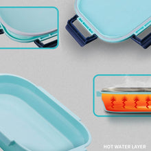 Customize Black Transparent 4 Compartment Lunch Box for Kids and adults, Stainless Steel Lunch Box with 4 Compartments For Office, Travel, School, Home - dailyneed.life