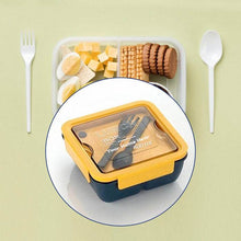 Customized Lunch Box Food Grade Plastic 2 Compartment Containers with Spoon and Fork Microwave Freezer Safe Leak Proof Tiffin Box Ideal for Adult & Kids - dailyneed.life