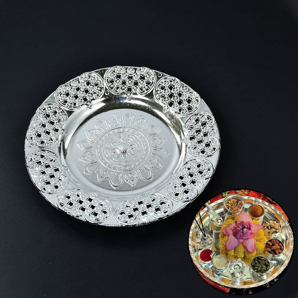 Beautiful 8-Inch Plastic Pooja Thali Set – Perfect for Daily Use & Special Occasions (Plastic) - dailyneed.life