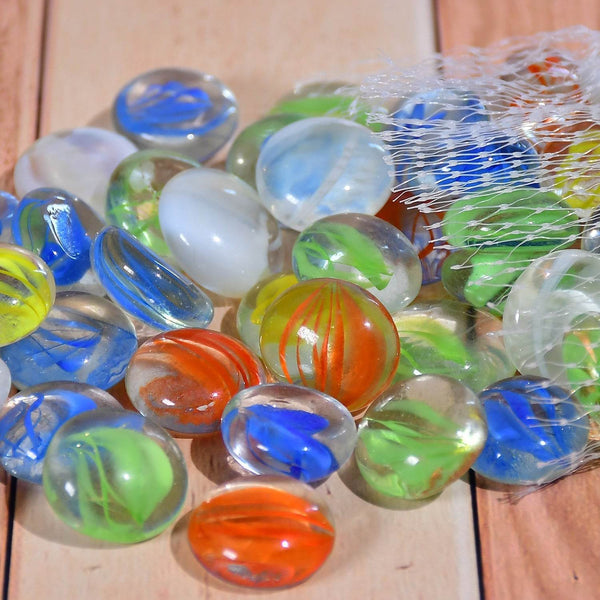 Glass Gem Stone, Flat Round Marbles Pebbles for Vase Fillers, Attractive pebbles for Aquarium Fish Tank. - dailyneed.life