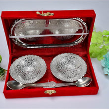 Silver-Plated Brass Bowl & Spoon Set with Velvet Gift Box - dailyneed.life
