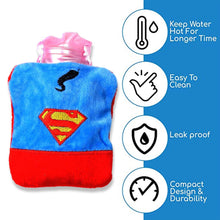 Superman Print Small Hot Water Bag with Cover for Pain Relief - dailyneed.life