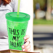 Plastic Drink Cup, Tea Coffee Tumbler with Lid and Straw (1 Pc) - dailyneed.life