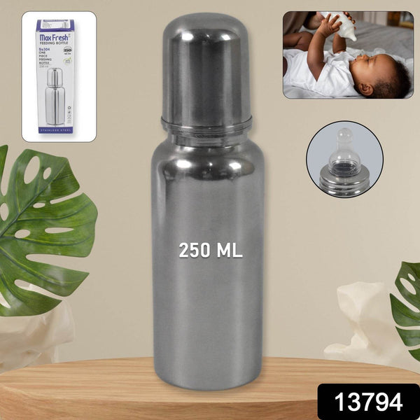 Stainless Steel Baby Feeding Bottle, Milk Feeding (250 ML) - dailyneed.life