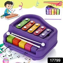 2 in 1 Baby Piano Xylophone Toy for Toddlers, 5 Multicolored Key Keyboard Xylophone Piano, Preschool Educational Musical Learning Instruments Toy for Baby Kids Girls Boys 3+ Years (1 Pc) - dailyneed.life