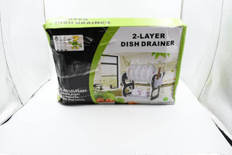 DISH DRAINER TWO LAYER DISH DRYING RACK WITH DRAIN BOARD - dailyneed.life