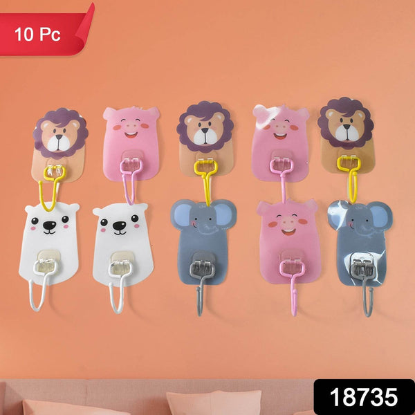 Wall Mounted Cartoon Hooks Self Adhesive Hooks (10 Pcs Set) - dailyneed.life