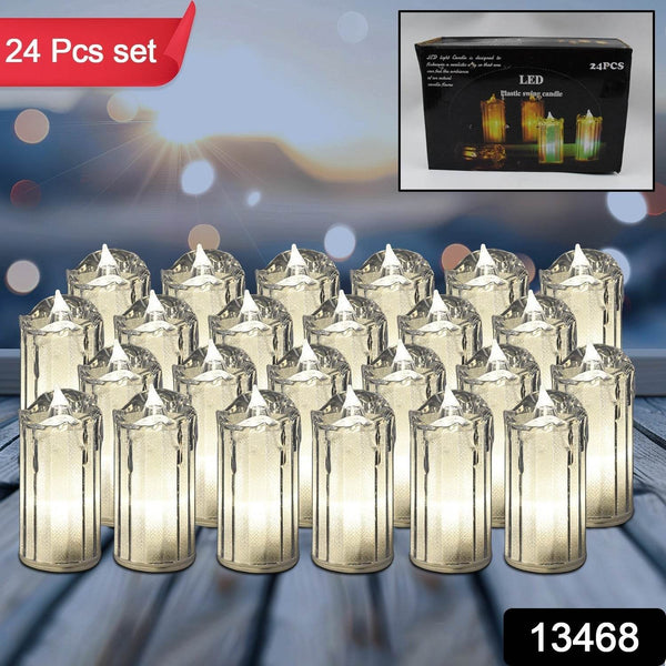 24 Pc Flameless and Smokeless Decorative Melting Candles LED Tea Light Candle Flickering Electronic Candle, Diwali - dailyneed.life