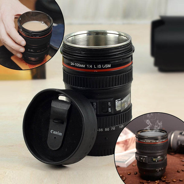 Plastic Camera Lens Stainless Steel Coffee Mug - dailyneed.life