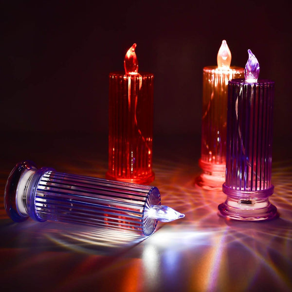Big Simple Candles for Home Decoration, Crystal Candle Lights, Diwali (Multicolor) - dailyneed.life