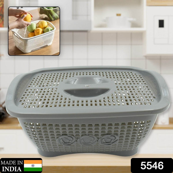 Multipurposes Plastic Basket, Organizer for Kitchen, Countertop, Cabinet, Bathroom with Lid, Plastic Storage Basket For Store Fruits, Vegetables, Magazines, Cosmetics, Stationary (1 Pc / Mix Color ) - dailyneed.life