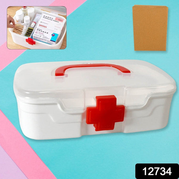 Medical Box, 1 Piece, Indoor Outdoor Medical Utility, Medicine Storage Box, Detachable Tray Medical Box Multi Purpose Regular Medicine, First Aid Box with Handle & Transparent Lid - dailyneed.life