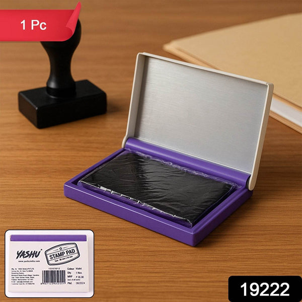 Yashu Plastic Stamp Pad Violet Ink, Quick-Dry Refillable Pad (1 Pc) - dailyneed.life