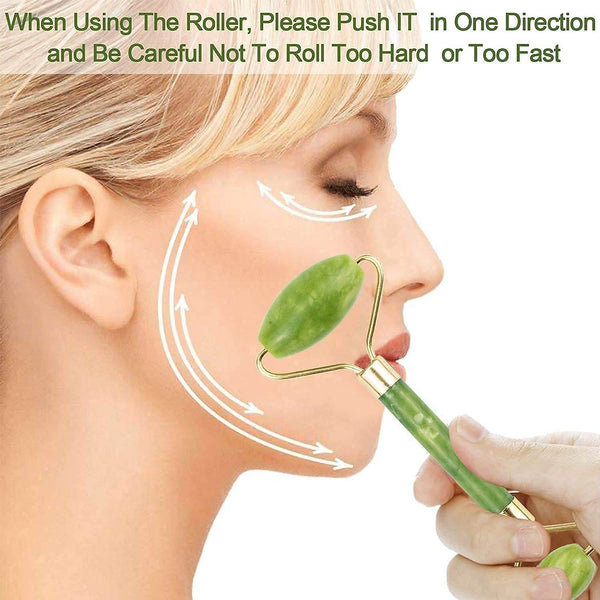 Jade Roller & Gua Sha Set – Natural Face Massager for Anti-Aging, Glowing Skin & Face Shaping (1 Pc) - dailyneed.life