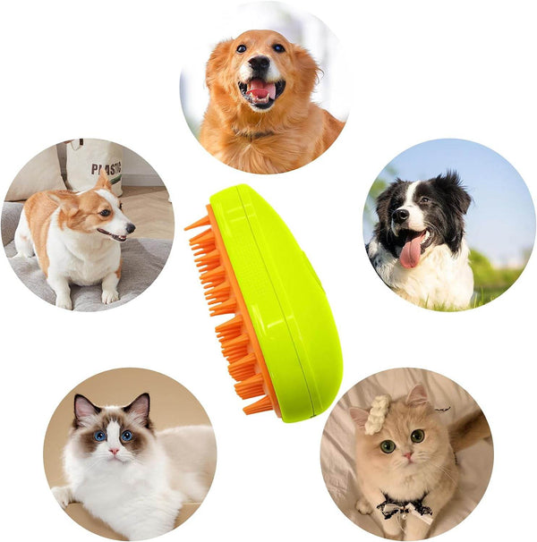 3-in-1 Cat Steamy Brush – Self-Cleaning Pet Grooming & Hair Removal Comb - dailyneed.life