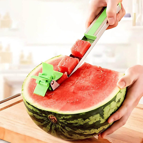 Stainless Steel Washable Watermelon Cutter – Windmill Slicer & Peeler - dailyneed.life