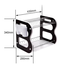 DISH DRAINER TWO LAYER DISH DRYING RACK WITH DRAIN BOARD - dailyneed.life