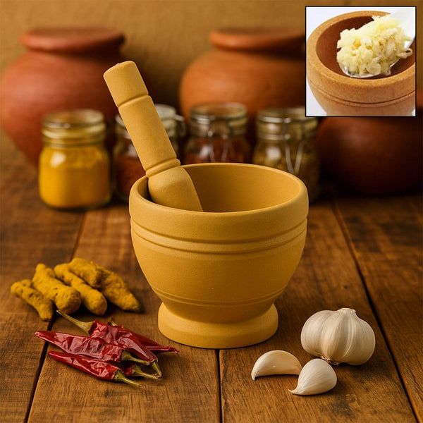 Mortar and Pestle Spice Grinder - Traditional Khalbatta for Kitchen Herb & Spice Preparation - dailyneed.life
