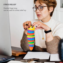 3D Rainbow Color Plastic Slug Fidget Toys, Stress Relieving Toy, Sensory Slug Toy for Boys and Girls, Finger slug Toy, for Autistic, Caterpillar Fidget Toys Stress Relief Gifts for Toddlers Kids Adults (1 Pc) - dailyneed.life