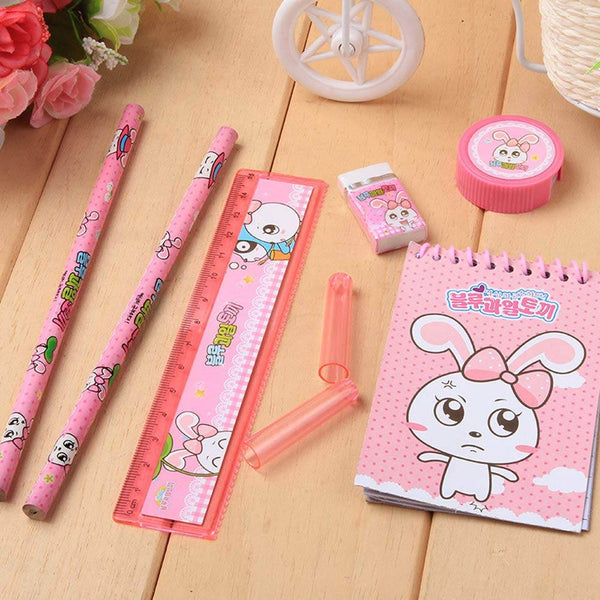 8 in1 Mix Stationery Gift Set for Kids, Stationary Set Including Pencil Ruler Rubber Pencil Sharpener, Pencil Cover, School, Office Product Gift - dailyneed.life