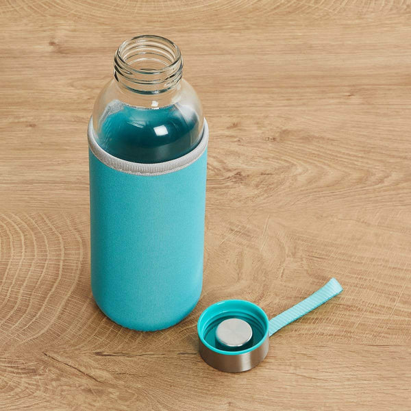 Glass Water Bottle (500 ml) With Cover - dailyneed.life
