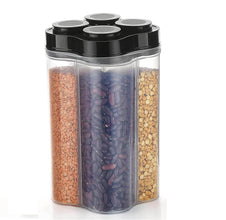 Plastic Lock Food Storage 4 Section Container Jar for Grocery, Fridge Container. - dailyneed.life