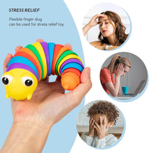 3D Rainbow Color Plastic Slug Fidget Toys, Stress Relieving Toy, Sensory Slug Toy for Boys and Girls, Finger slug Toy, for Autistic, Caterpillar Fidget Toys Stress Relief Gifts for Toddlers Kids Adults (1 Pc) - dailyneed.life