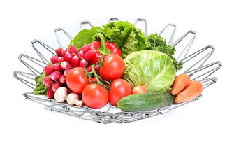 Multipurpose Fruit Basket Stainless Steel Wire Bowl Foldable Basket for Vegetable / Fruits / Dining - dailyneed.life