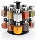 All New Square 16 Bottle Design 360 Degree Revolving Spice Rack Container Condiment, Pieces Set, Square Small Container - dailyneed.life
