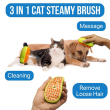 3-in-1 Cat Steamy Brush – Self-Cleaning Pet Grooming & Hair Removal Comb - dailyneed.life