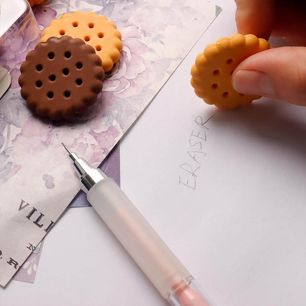Biscuit-Shaped Erasers | Fun Rubber Stationery for Kids | Creative Birthday Gift Toy (6 Pcs Set) - dailyneed.life