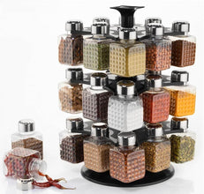 360° Revolving Spice Rack | 24-Piece Square Container Set | All-New Design for Condiments - dailyneed.life