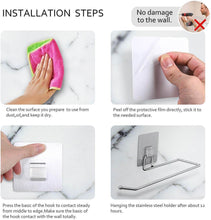 Stainless Steel Drill Free Self-Adhesive Paper Roll Holder Tissue Paper Stand Towel Bar Hanger Kitchen Towel Holder for Kitchen Bathroom Toilet (Pack of 1) - dailyneed.life