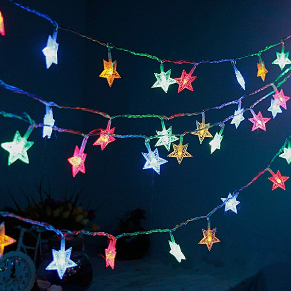 28 LED / Star 3.9 Meter Star Shape Led Light Battery Operated with Flashing Modes for Home Decoration, Kids Room, Waterproof Diwali & Wedding LED Christmas Light Indoor and Outdoor Light ,Festival Decoration (Multicolor Battery Not Included 3.9Mtr) - dailyneed.life