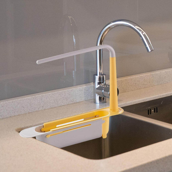Telescopic Sink Storage Rack Material Kitchen Rag Rack Dishwashing Organizer Shelf Drain Basket Pp Under Sink Organizers ( Mic Color 1 Pc) - dailyneed.life
