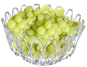 Multipurpose Fruit Basket Stainless Steel Wire Bowl Foldable Basket for Vegetable / Fruits / Dining - dailyneed.life