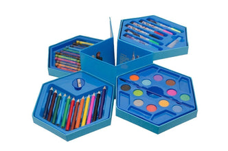 46 Pcs Plastic Art Colour Set with Color , Crayons, Oil Pastel and Sketch Pens - dailyneed.life