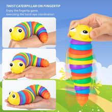 3D Rainbow Color Plastic Slug Fidget Toys, Stress Relieving Toy, Sensory Slug Toy for Boys and Girls, Finger slug Toy, for Autistic, Caterpillar Fidget Toys Stress Relief Gifts for Toddlers Kids Adults (1 Pc) - dailyneed.life